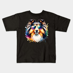 Watercolor Shetland Sheepdog Kids T-Shirt